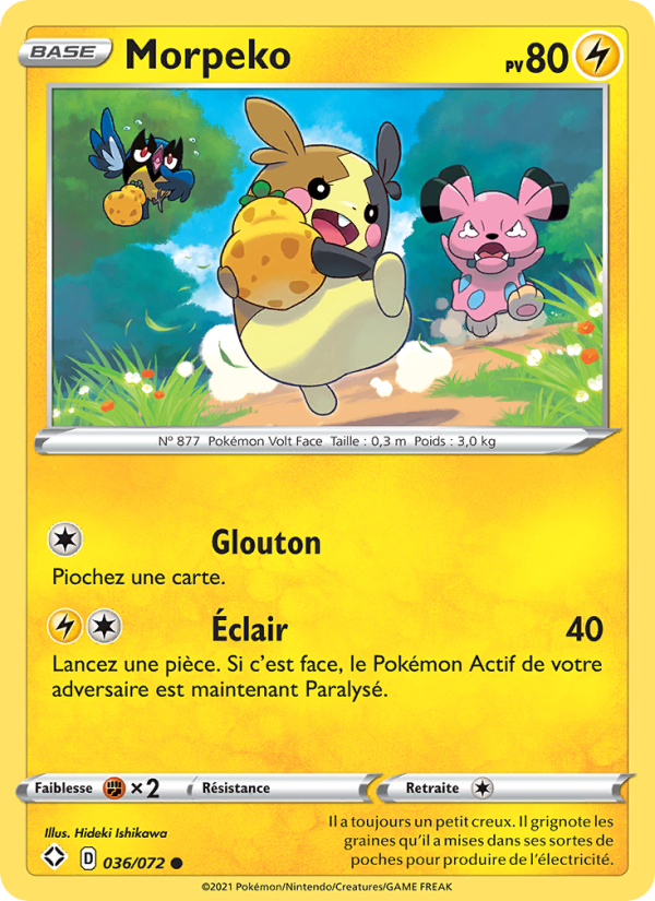 Morpeko 36 — Glänzendes Schicksal (French Pokémon TCG card)