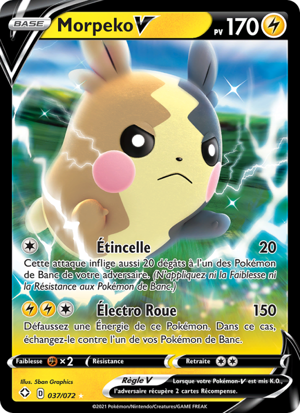 Morpeko V 37 — Glänzendes Schicksal (French Pokémon TCG card)