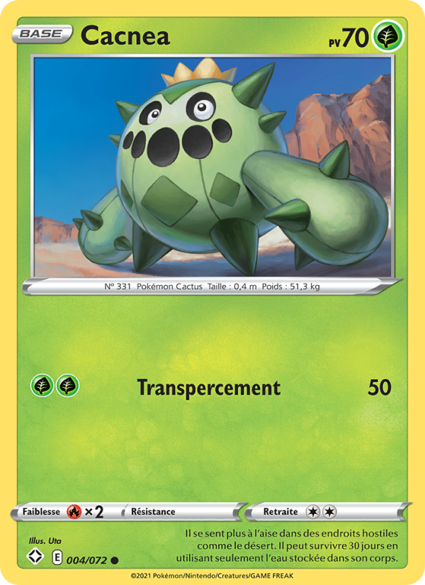 Cacnea 4 — Glänzendes Schicksal (French Pokémon TCG card)