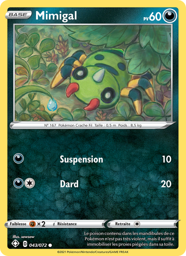 Mimigal 43 — Glänzendes Schicksal (French Pokémon TCG card)