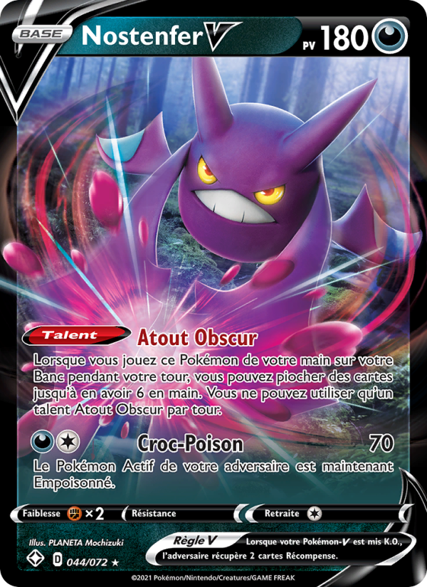 Nostenfer V 44 — Glänzendes Schicksal (French Pokémon TCG card)