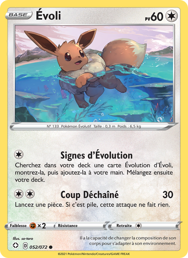 Évoli 52 — Glänzendes Schicksal (French Pokémon TCG card)