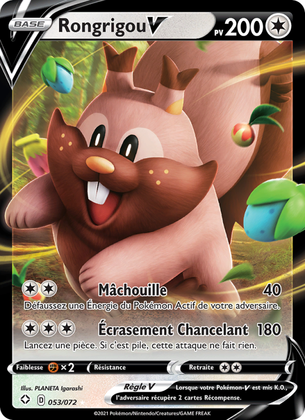 Rongrigou V 53 — Glänzendes Schicksal (French Pokémon TCG card)