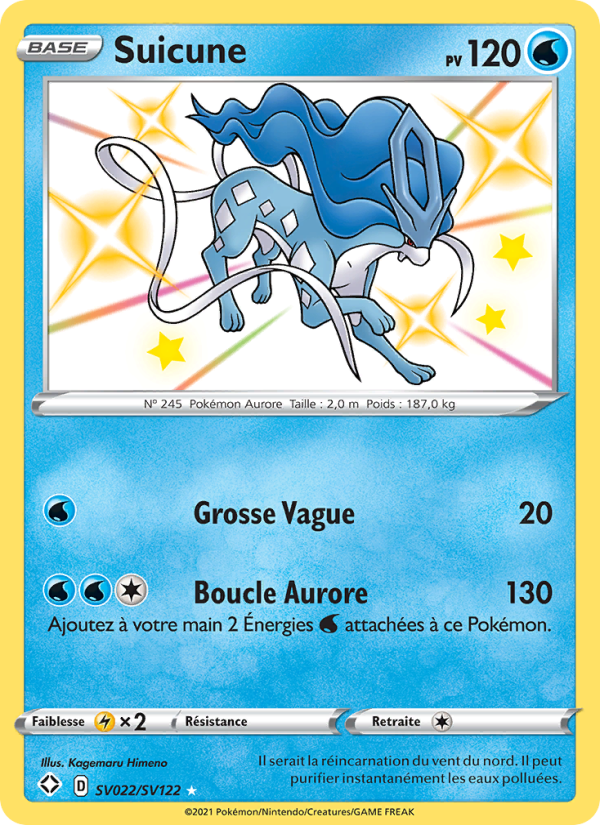 Suicune SV022 — Glänzendes Schicksal (French Pokémon TCG card)