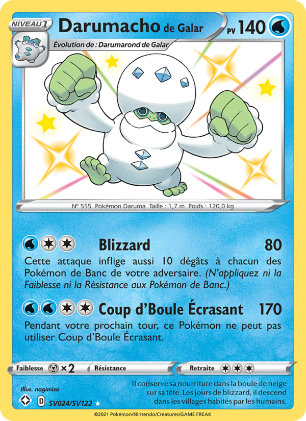 Darumacho de Galar SV024 — Glänzendes Schicksal (French Pokémon TCG card)