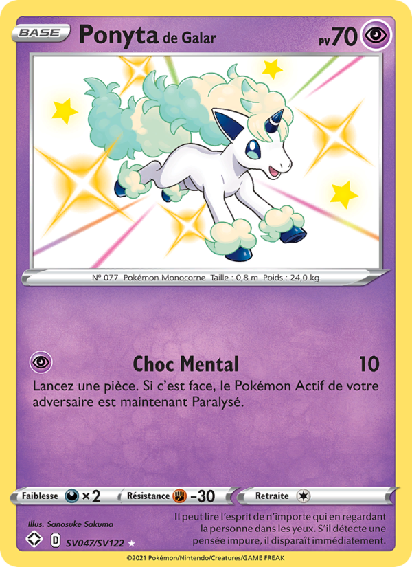 Ponyta de Galar SV047 — Glänzendes Schicksal (French Pokémon TCG card)