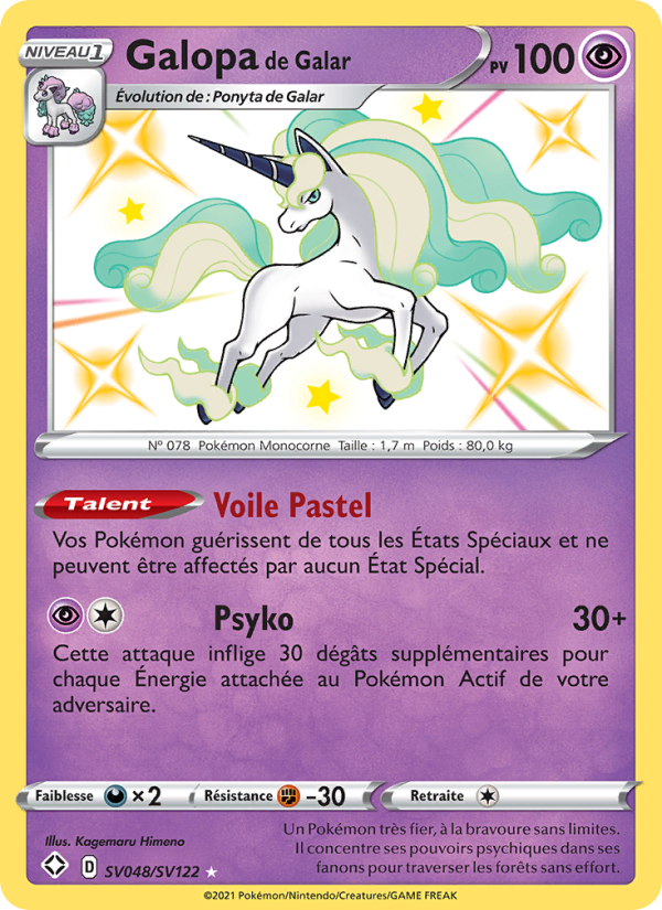 Galopa de Galar SV048 — Glänzendes Schicksal (French Pokémon TCG card)