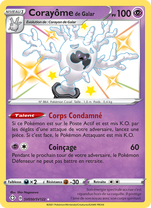 Corayôme de Galar SV050 — Glänzendes Schicksal (French Pokémon TCG card)