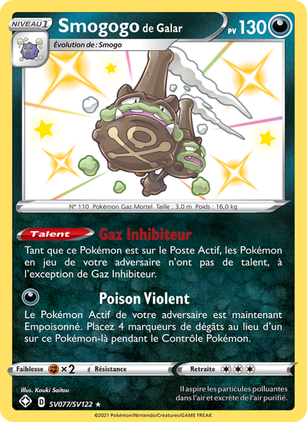Smogogo de Galar SV077 — Glänzendes Schicksal (French Pokémon TCG card)