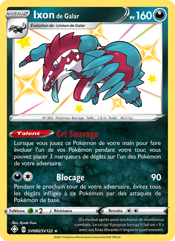 Ixon de Galar SV080 — Glänzendes Schicksal (French Pokémon TCG card)