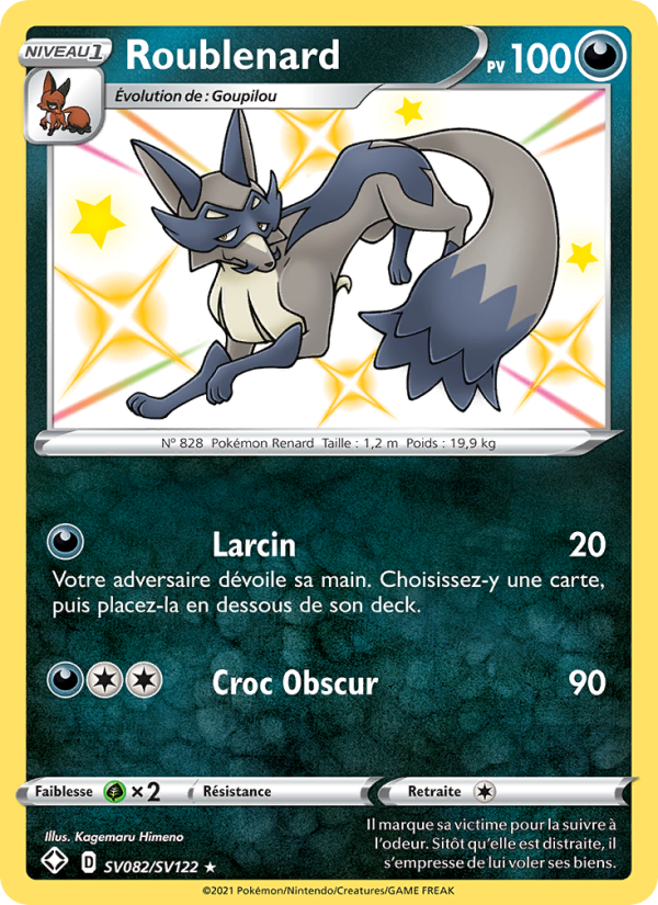Roublenard SV082 — Glänzendes Schicksal (French Pokémon TCG card)