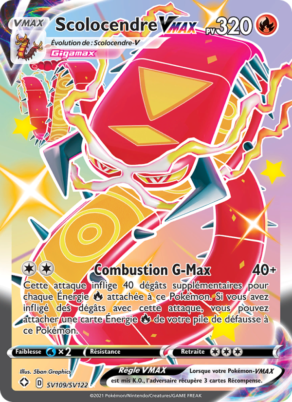 Scolocendre VMAX SV109 — Glänzendes Schicksal (French Pokémon TCG card)