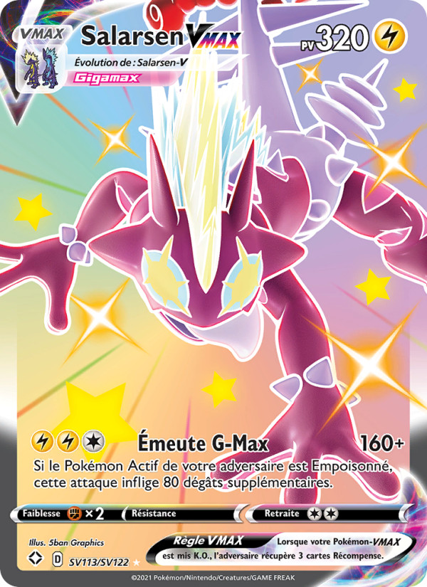 Salarsen VMAX SV113 — Glänzendes Schicksal (French Pokémon TCG card)