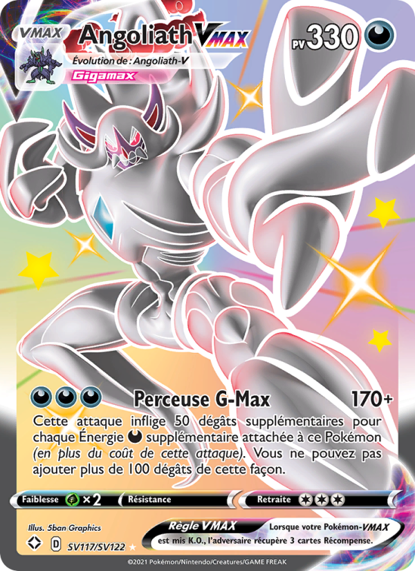 Angoliath VMAX SV117 — Glänzendes Schicksal (French Pokémon TCG card)