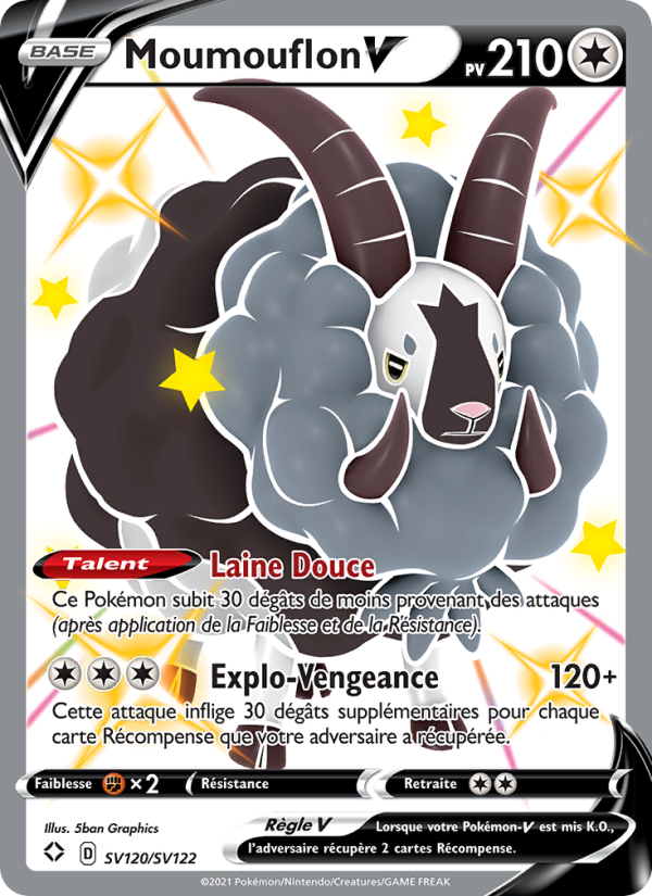 Moumouflon V SV120 — Glänzendes Schicksal (French Pokémon TCG card)