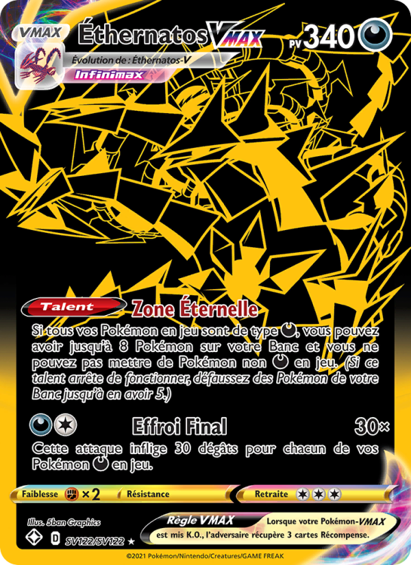 Éthernatos VMAX SV122 — Glänzendes Schicksal (French Pokémon TCG card)