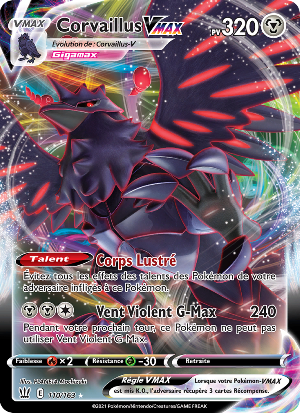 Corvaillus VMAX 110 — Battle Styles (French Pokémon TCG card)