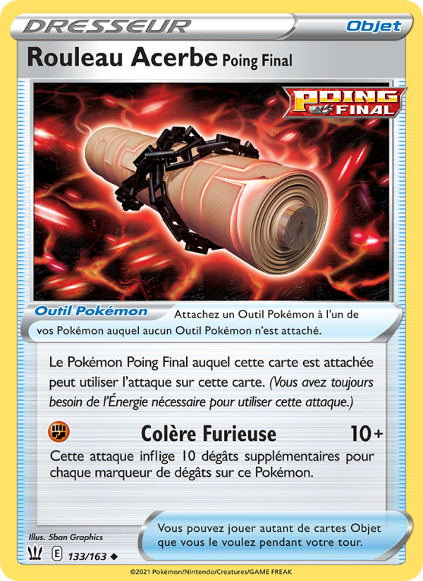Rouleau Acerbe Poing Final 133 — Battle Styles (French Pokémon TCG card)