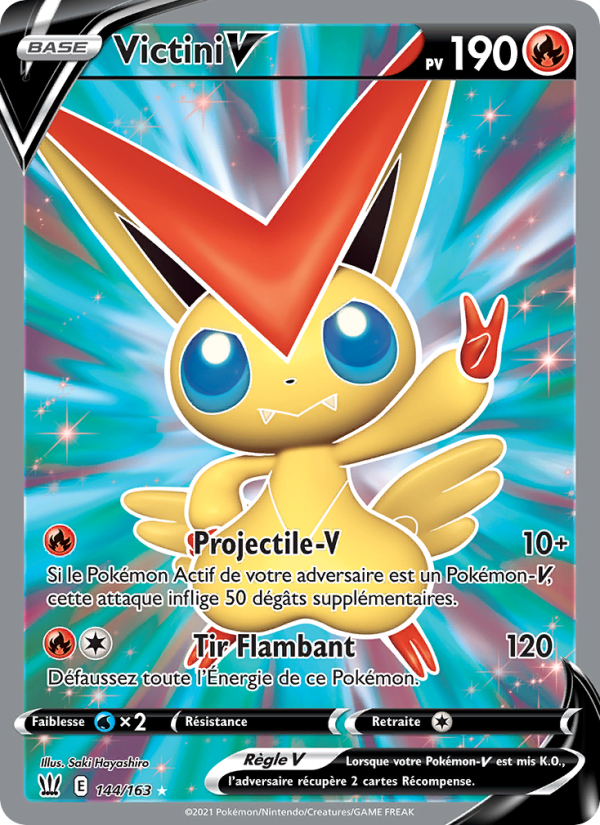 Victini V 144 — Battle Styles (French Pokémon TCG card)