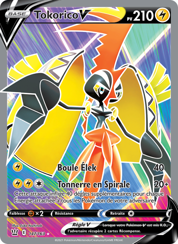 Tokorico V 147 — Battle Styles (French Pokémon TCG card)