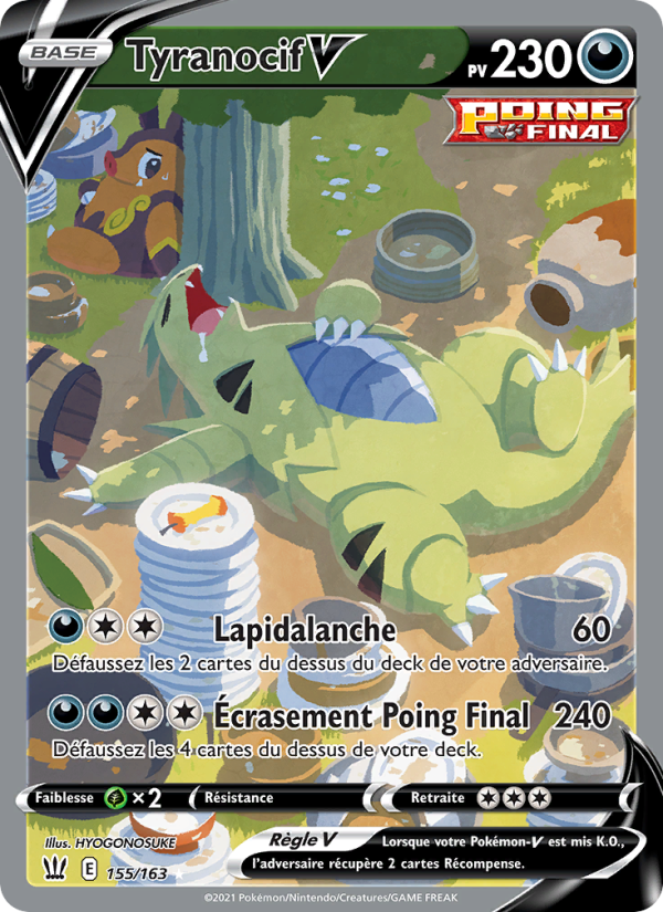 Tyranocif V 155 — Battle Styles (French Pokémon TCG card)