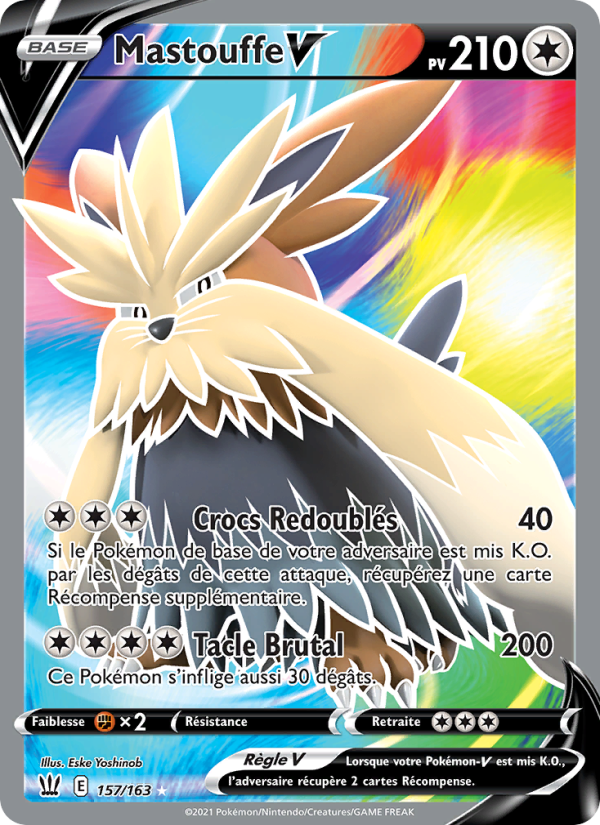 Mastouffe V 157 — Battle Styles (French Pokémon TCG card)