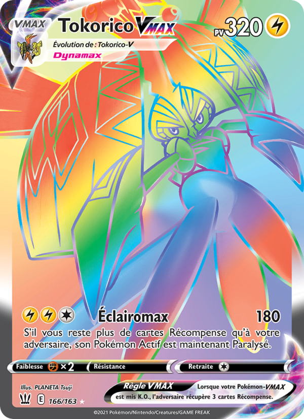 Tokorico VMAX 166 — Battle Styles (French Pokémon TCG card)