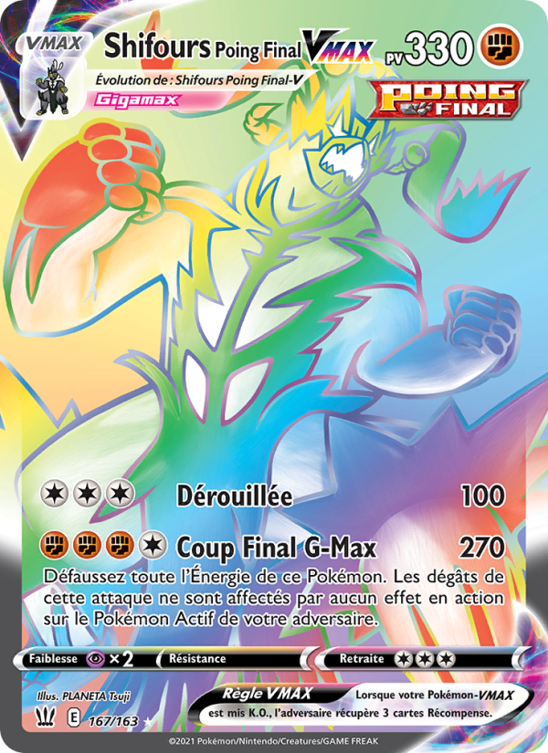 Shifours Poing Final VMAX 167 — Battle Styles (French Pokémon TCG card)