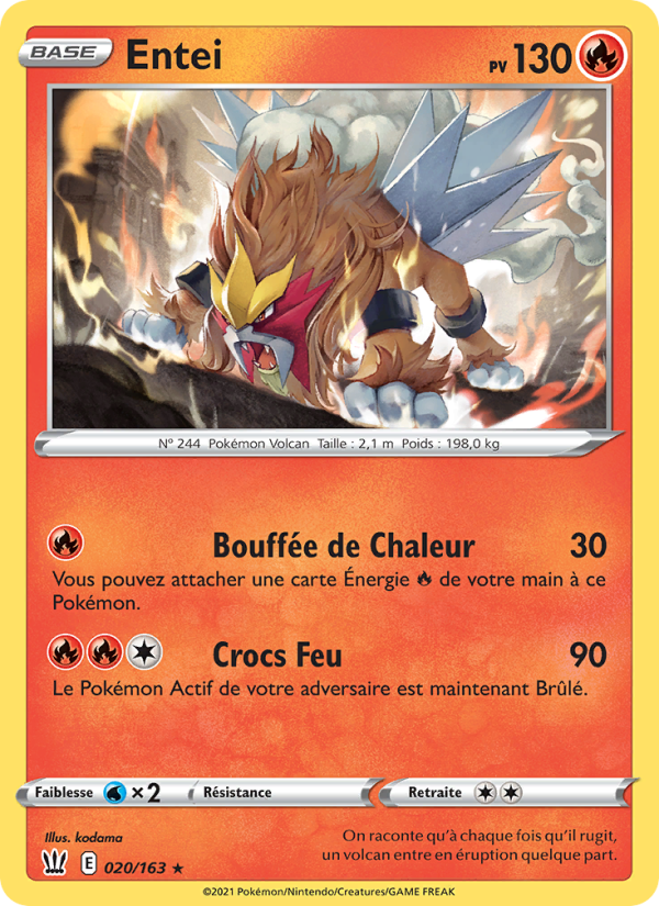 Entei 20 — Battle Styles (French Pokémon TCG card)