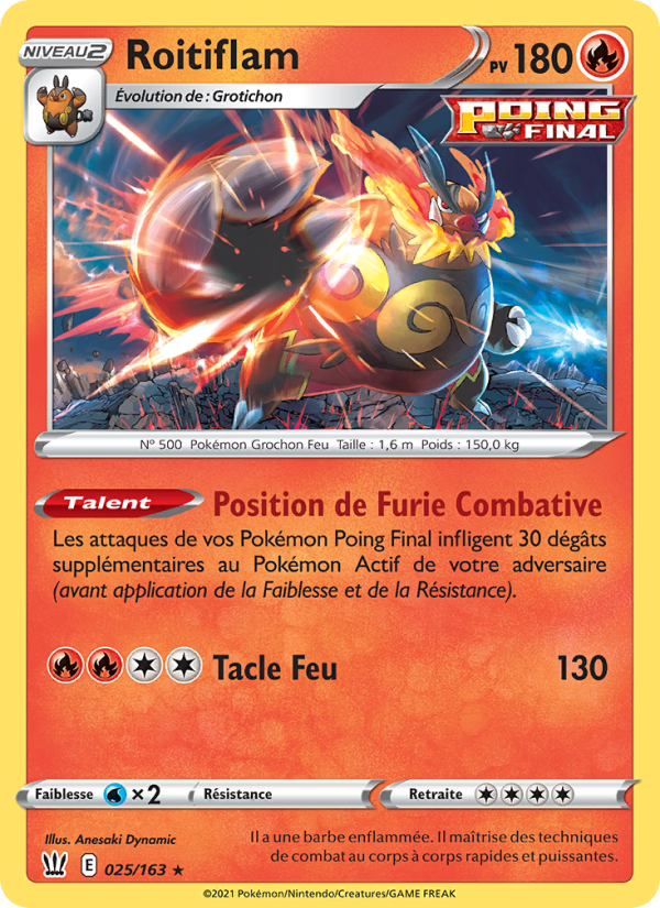 Roitiflam 25 — Battle Styles (French Pokémon TCG card)