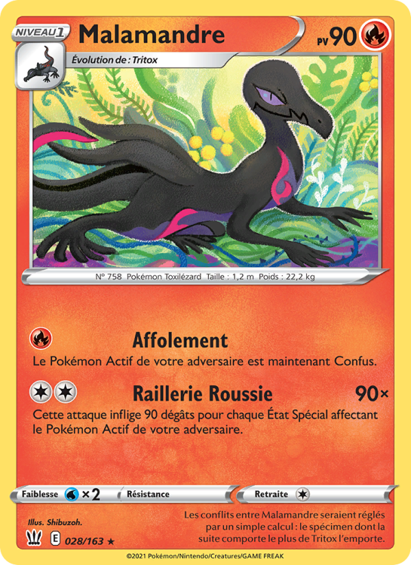 Malamandre 28 — Battle Styles (French Pokémon TCG card)