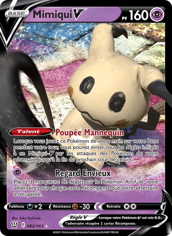 Mimiqui V 62 — Battle Styles (French Pokémon TCG card)