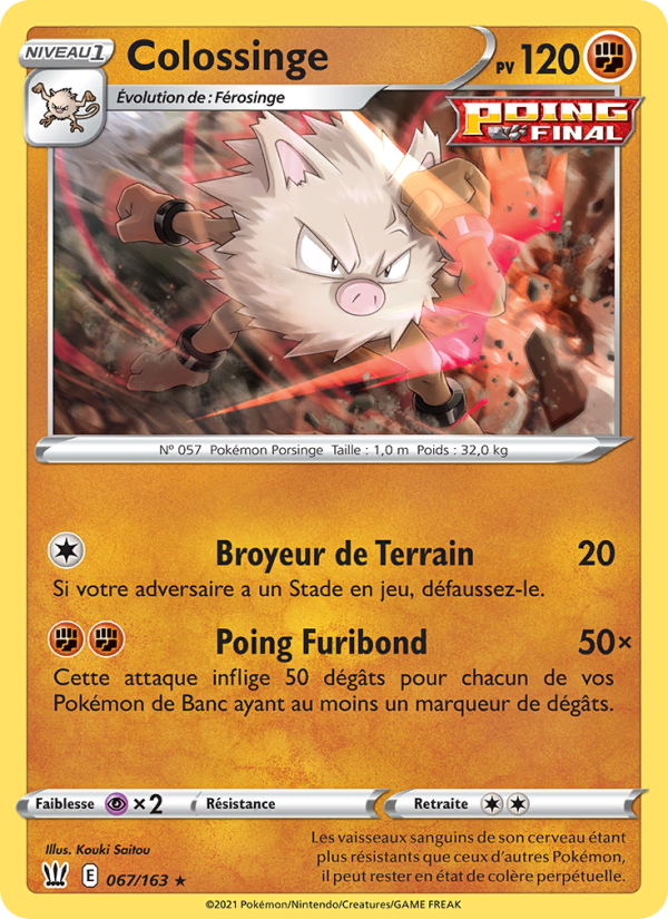 Colossinge 67 — Battle Styles (French Pokémon TCG card)