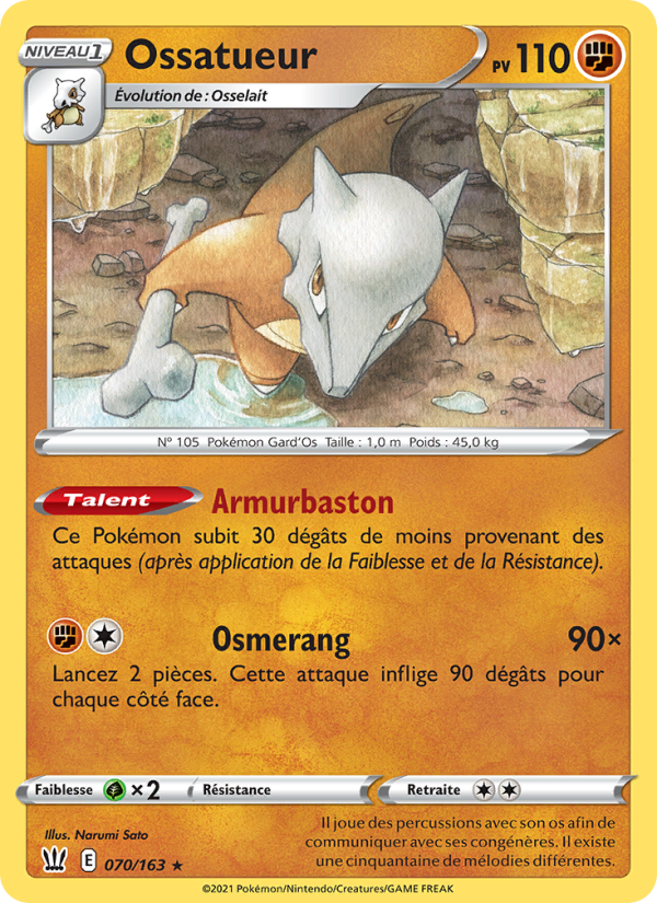 Ossatueur 70 — Battle Styles (French Pokémon TCG card)