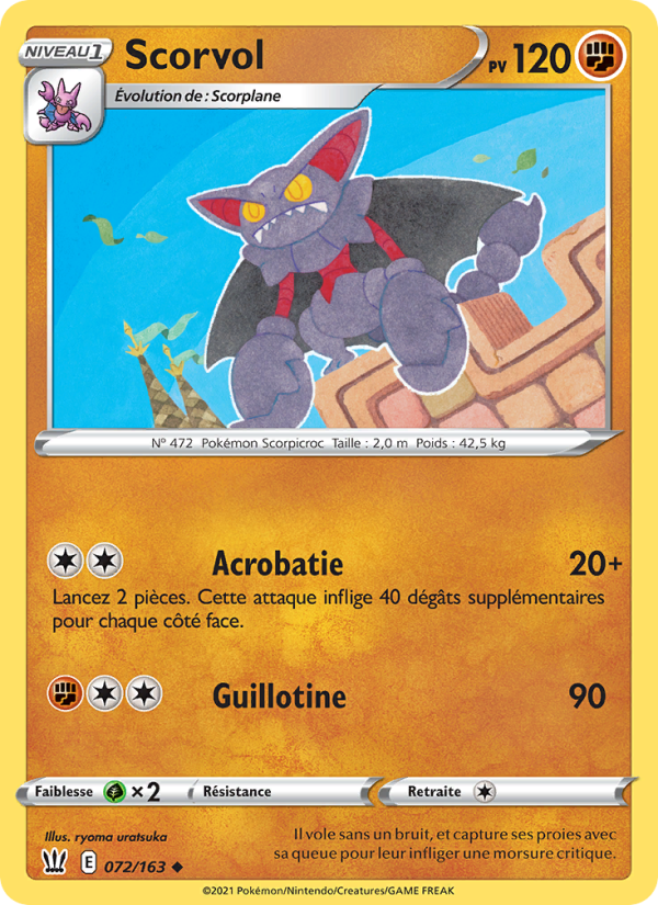Scorvol 72 — Battle Styles (French Pokémon TCG card)