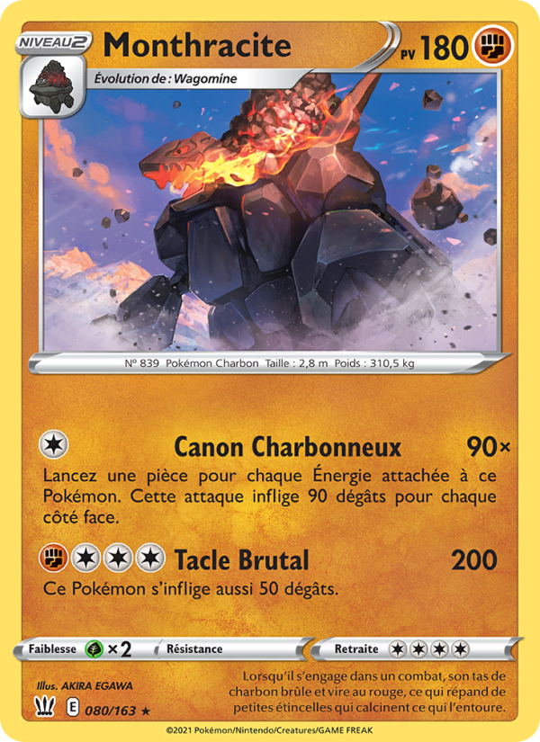 Monthracite 80 — Battle Styles (French Pokémon TCG card)