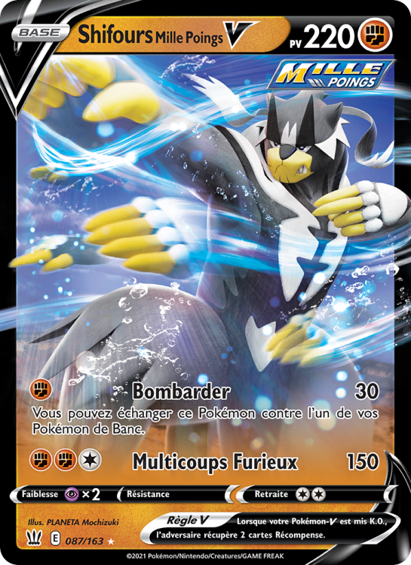 Shifours Mille Poings V 87 — Battle Styles (French Pokémon TCG card)