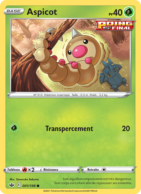 Aspicot 1 — Chilling Reign (French Pokémon TCG card)