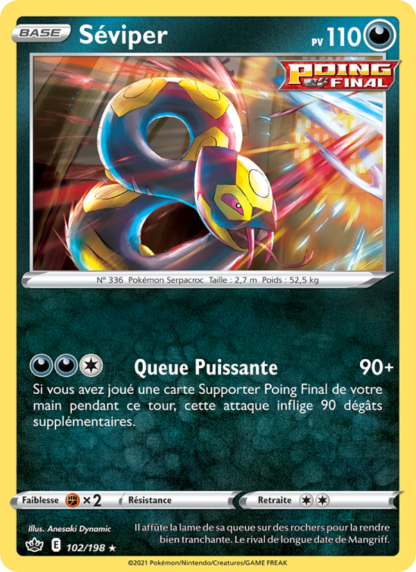 Séviper 102 — Chilling Reign (French Pokémon TCG card)