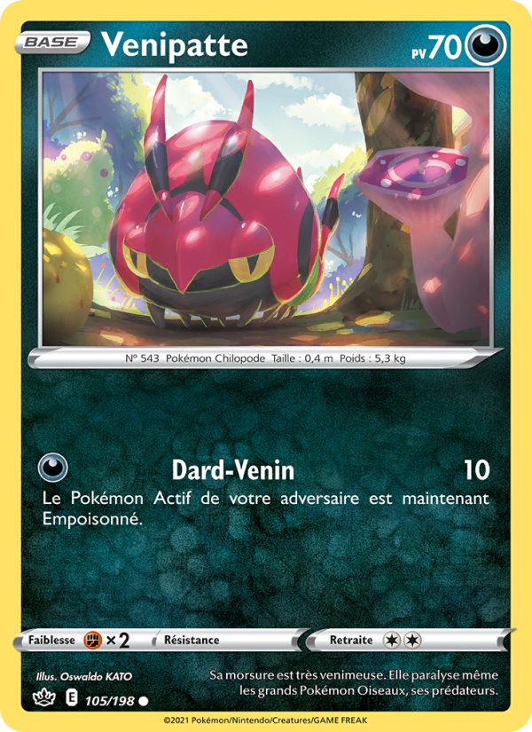 Venipatte 105 — Chilling Reign (French Pokémon TCG card)