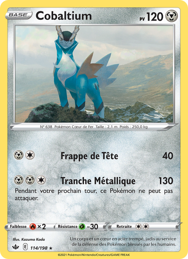 Cobaltium 114 — Chilling Reign (French Pokémon TCG card)