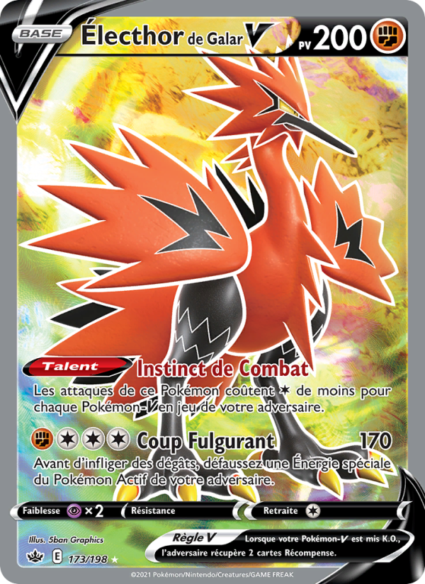 Électhor de Galar V 173 — Chilling Reign (French Pokémon TCG card)