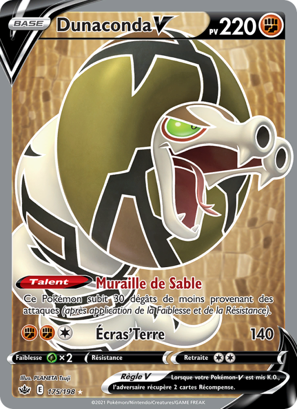 Dunaconda V 175 — Chilling Reign (French Pokémon TCG card)