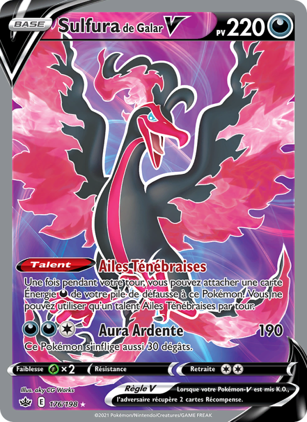 Sulfura de Galar V 176 — Chilling Reign (French Pokémon TCG card)