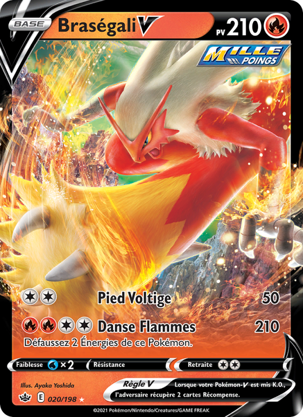Braségali V 20 — Chilling Reign (French Pokémon TCG card)