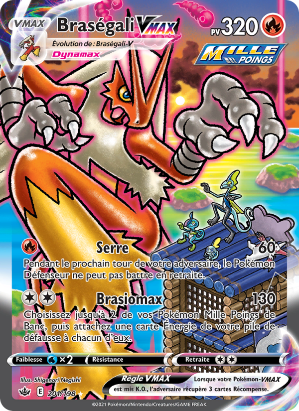 Braségali VMAX 201 — Chilling Reign (French Pokémon TCG card)