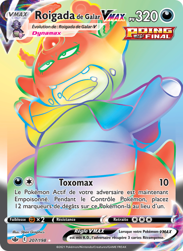 Roigada de Galar VMAX 207 — Chilling Reign (French Pokémon TCG card)