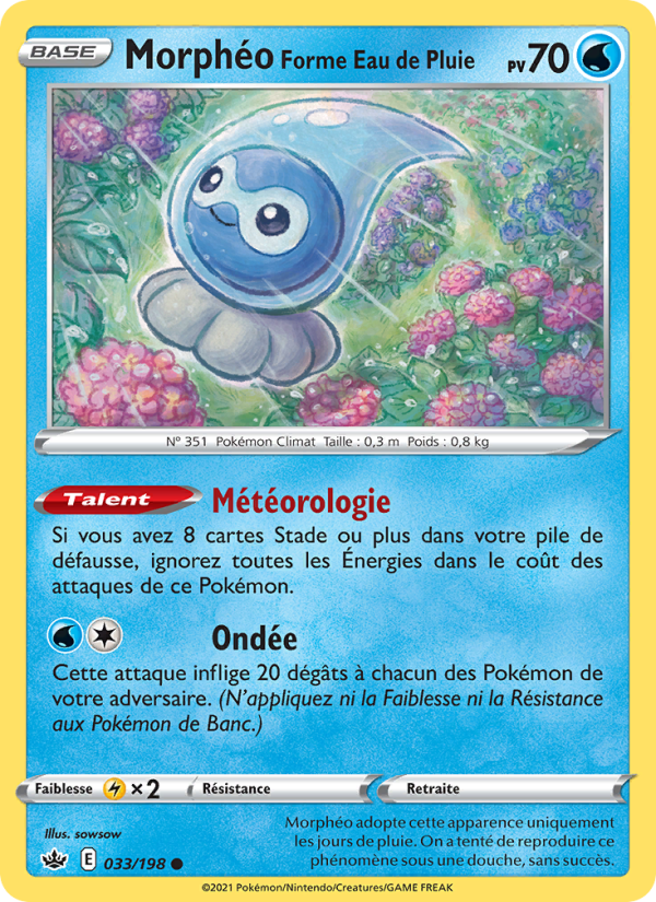 Morphéo Forme Eau de Pluie 33 — Chilling Reign (French Pokémon TCG card)