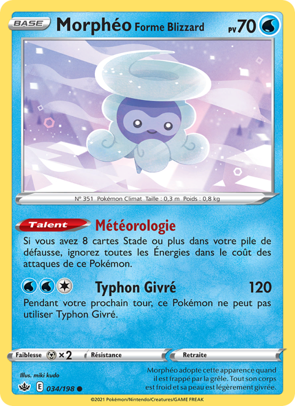 Morphéo Forme Blizzard 34 — Chilling Reign (French Pokémon TCG card)