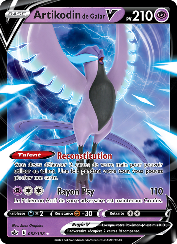 Artikodin de Galar V 58 — Chilling Reign (French Pokémon TCG card)